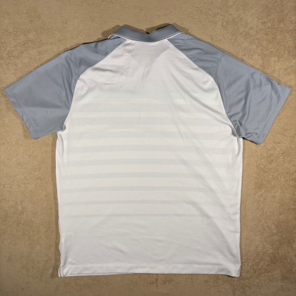 Nike Dry FIT Tour Performance White/Blue/Gray Golf Polo X-Large - Picture 3 of 6